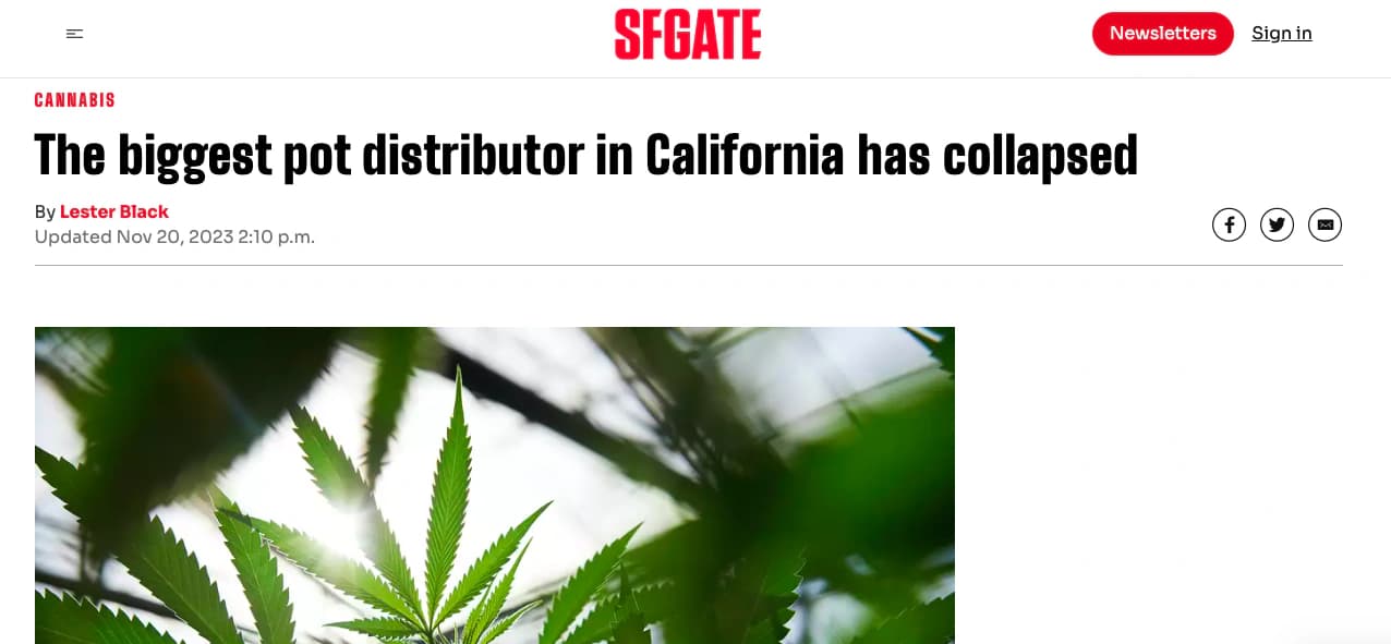 The biggest pot distributor in California has collapsed