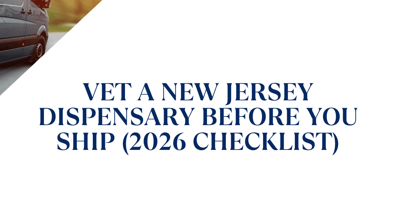 Vet a New Jersey Dispensary Before You Ship (2026 Checklist)