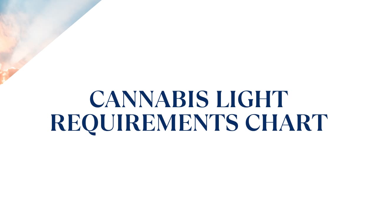 Cannabis Light Requirements Chart